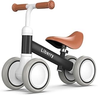 Baby Balance Bike with Adjustable Seat, Toddler First Ride-On Toy for 1-2 Year Old, Boys Birthday Gift