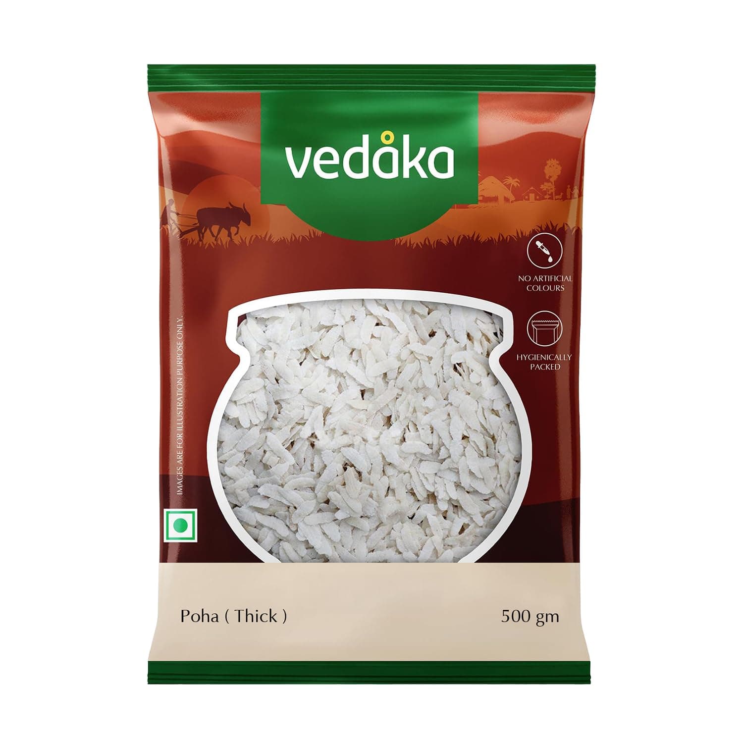 Amazon Brand - Vedaka Poha, Thick 500 g