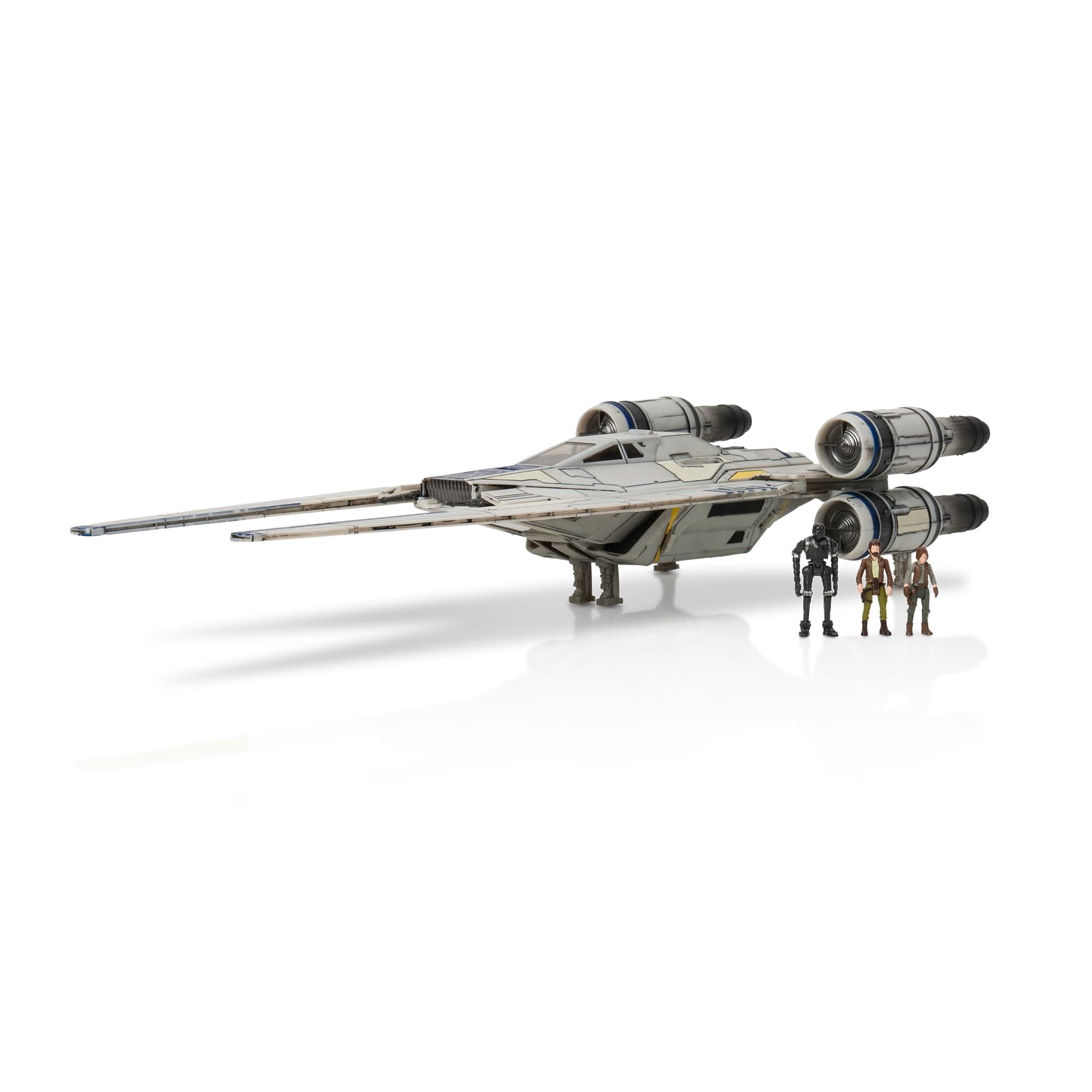 Star Wars Micro Galaxy Squadron U-Wing Starfighter - 12-Inch Vehicle with Foldout Wings, Troop Bay, Sniper Gun, and Three 1-Inch Micro Figure Accessories