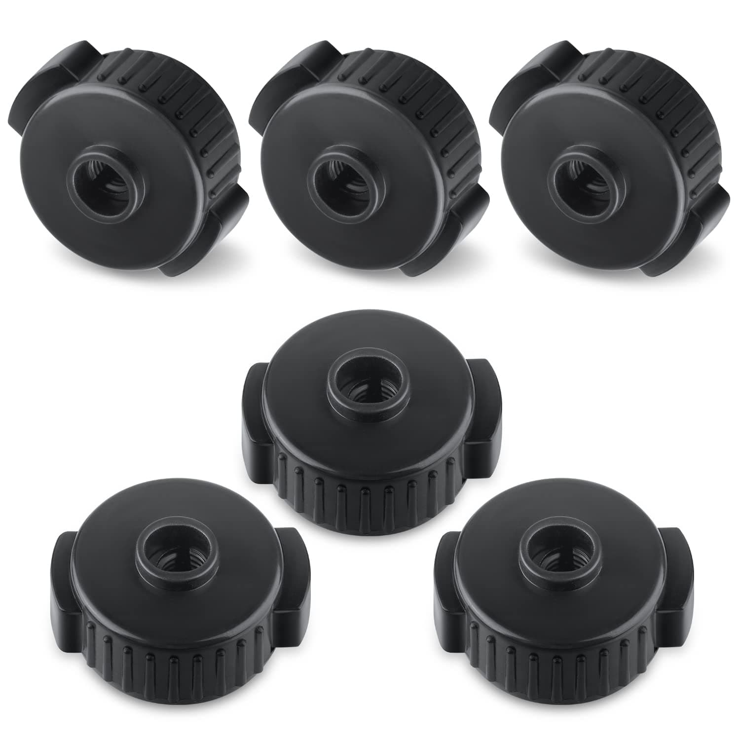 Excefore 6Pcs Quick Release Cymbal Nuts, 8mm Cymbal Mate Nut Black Plastic Cymbal Lock Nut Replacement for Percussion Drum Kit Jazz Drum Parts Accessories