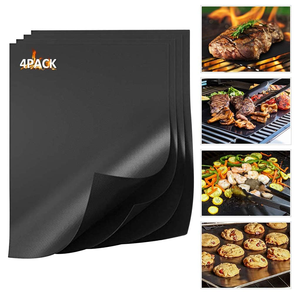 4 Pack Large Premium Oven Liners Mats for Bottom of Electric Gas Oven Heavy Duty,Reusable Nonstick Baking Mats Heat Resistant Outdoor BBQ Grill Mats, Stove Guard Stove Top Protector, 16 * 24Inch