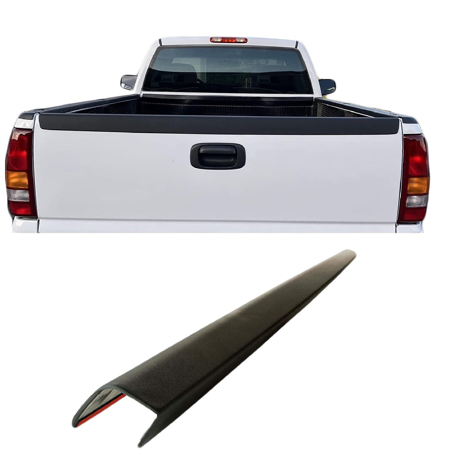 Rear Tailgate Molding Cap Spoiler Replacement Compatible with Chevrolet Silverado GMC Sierra 1500 1999-2007 Tail Gate Protector Replaces 15932261 15096922 15761494 15046604 GM1909102