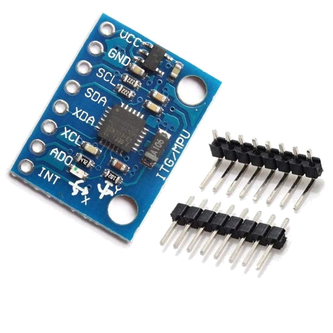 HiLetgo GY-521 MPU-6050 MPU6050 3 Axis Accelerometer Gyroscope Module 6 DOF 6-axis Accelerometer Gyroscope Sensor Module 16 Bit AD Converter Data Output IIC I2C for Arduino Small Blue