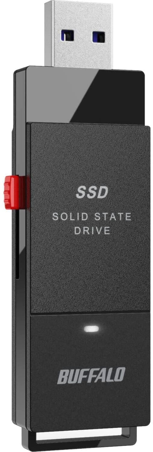 BUFFALO External SSD 2TB - Up to 600MB/s - USB-C - USB-A - USB 3.2 Gen 2 (Compatible with PS4 / PS5 / Windows/Mac) - External Solid State Drive Stick - SSD-PUT2.0U3B