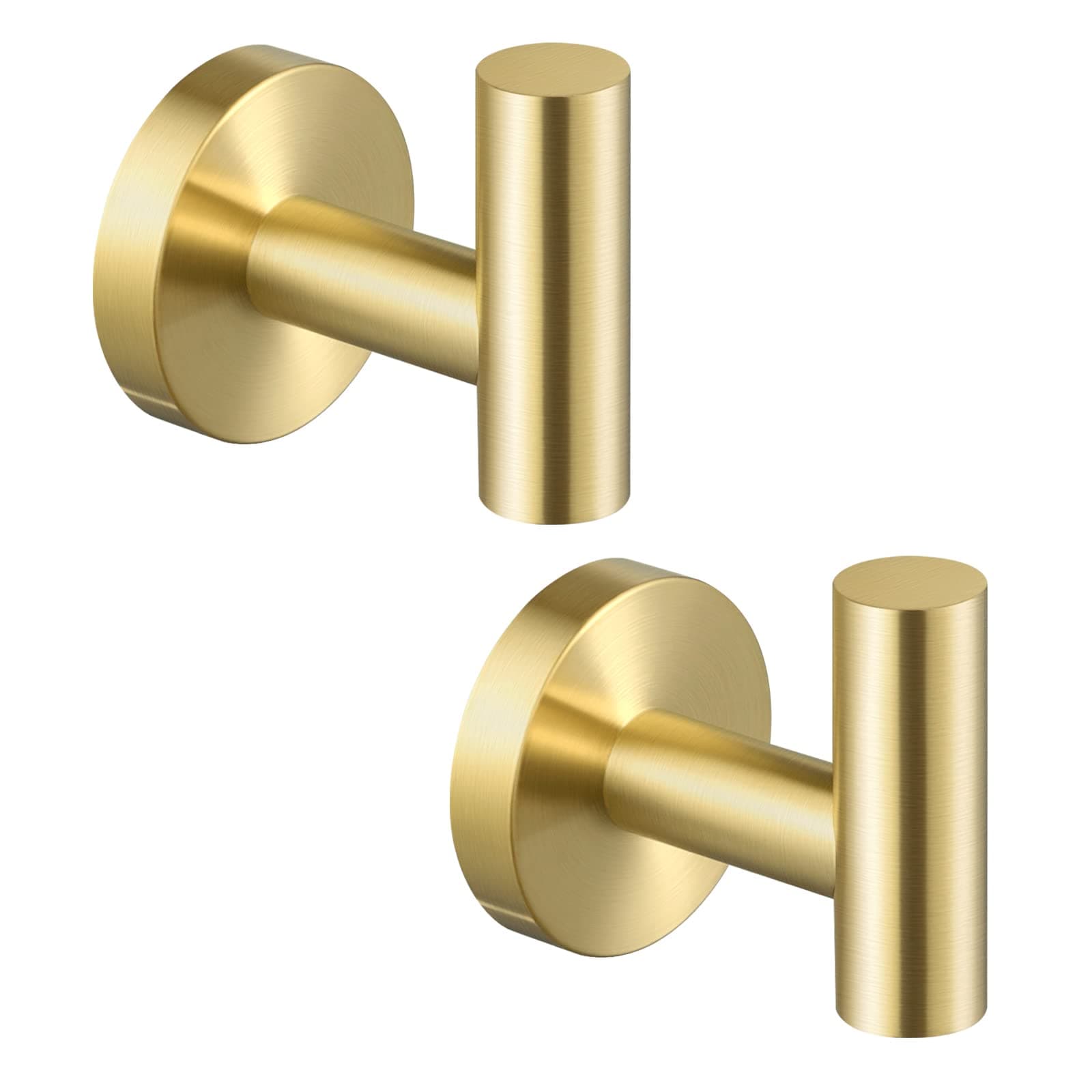 KES Gold Towel Hook Robe Hook for Bathroom Kitchen Coat Hook Wall Mounted SUS 304 Stainless Steel 2 Pack, A2164DG-BZ-P2