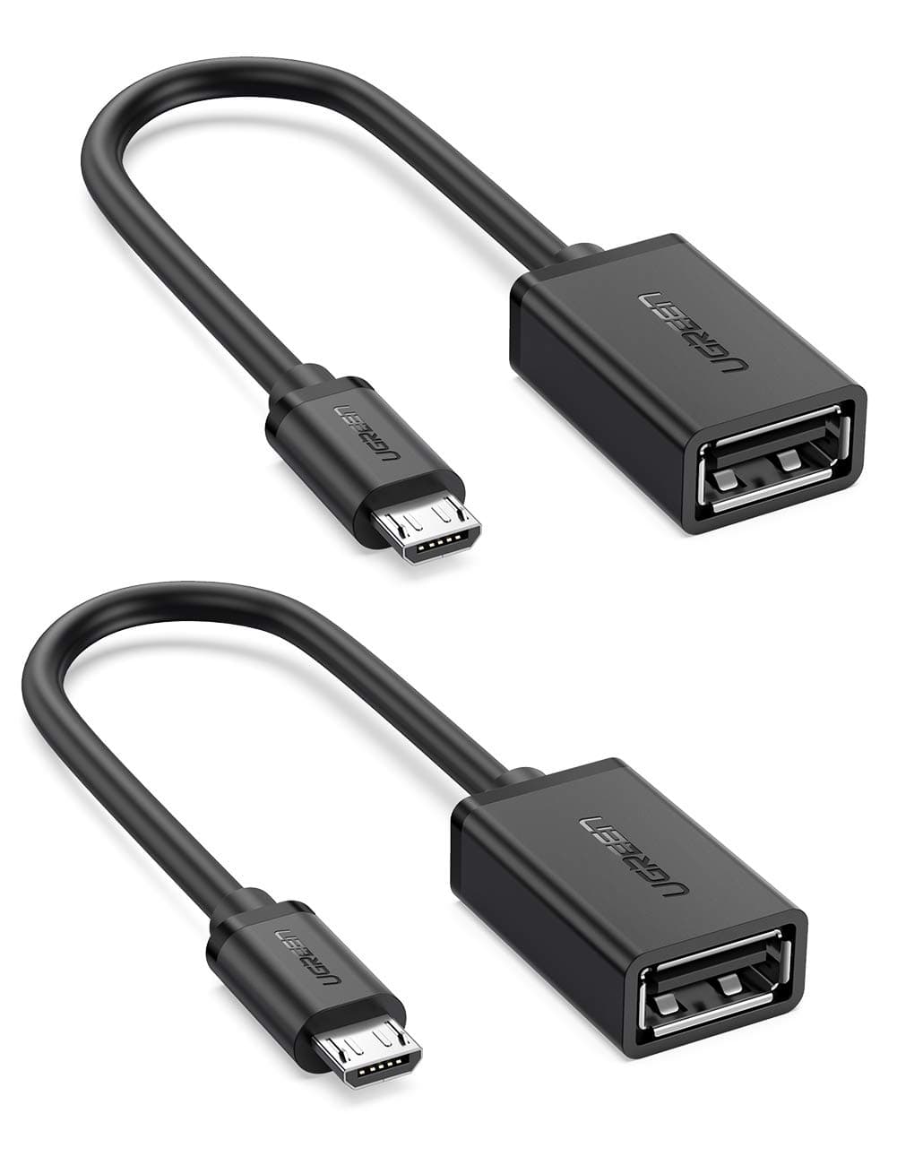 UGREEN 2 Pack On The Go Adapter Micro USB to USB OTG Cable for Samsung S7 S6 Edge S4 S3 LG G4 DJI Spark Mavic Remote Controller Android Tablets Black