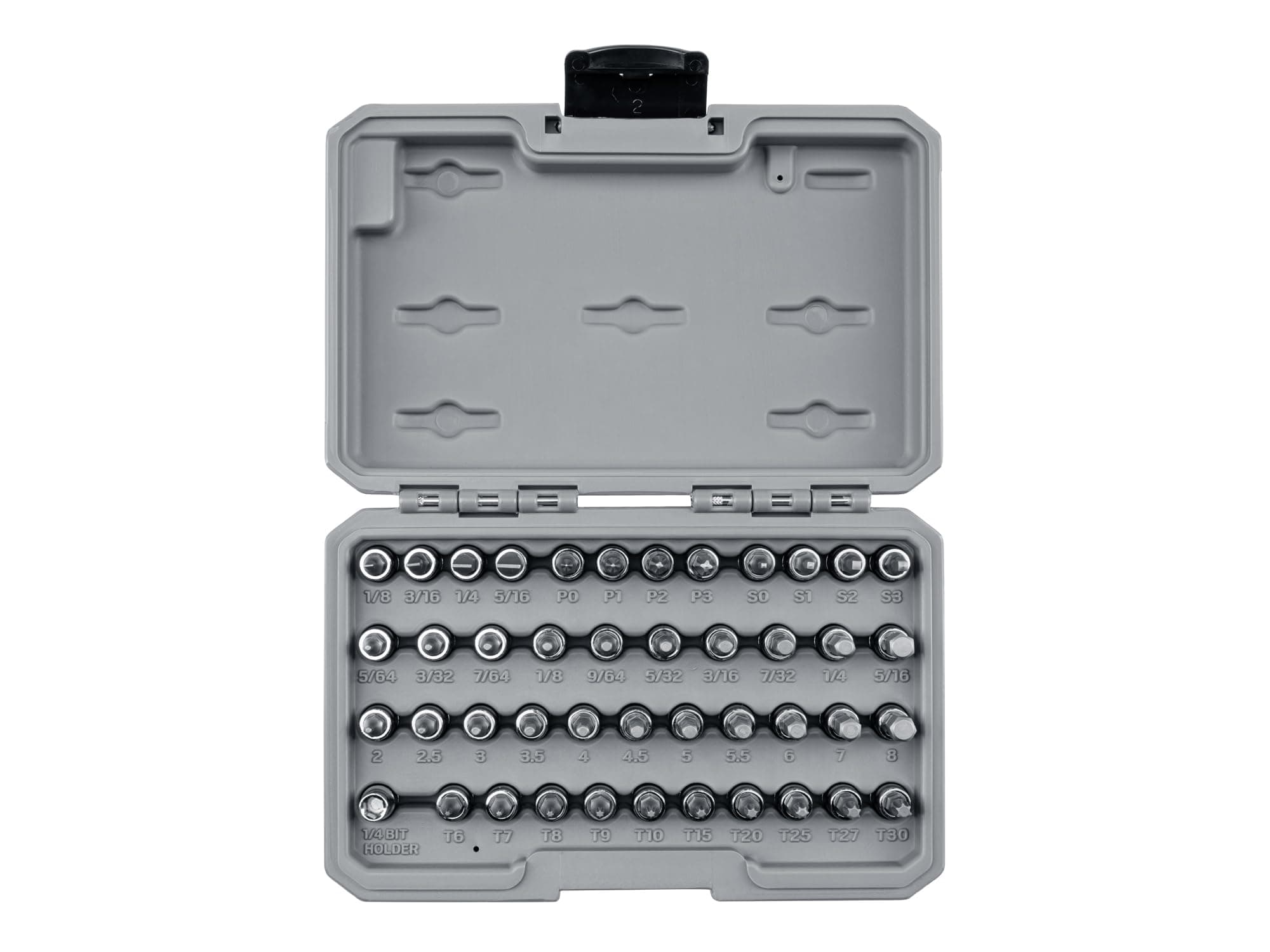 1/4 Inch Drive Hex, Torx, Phillips, Slotted, Square Bit Socket Set with Case (44-Piece) | SHB90302