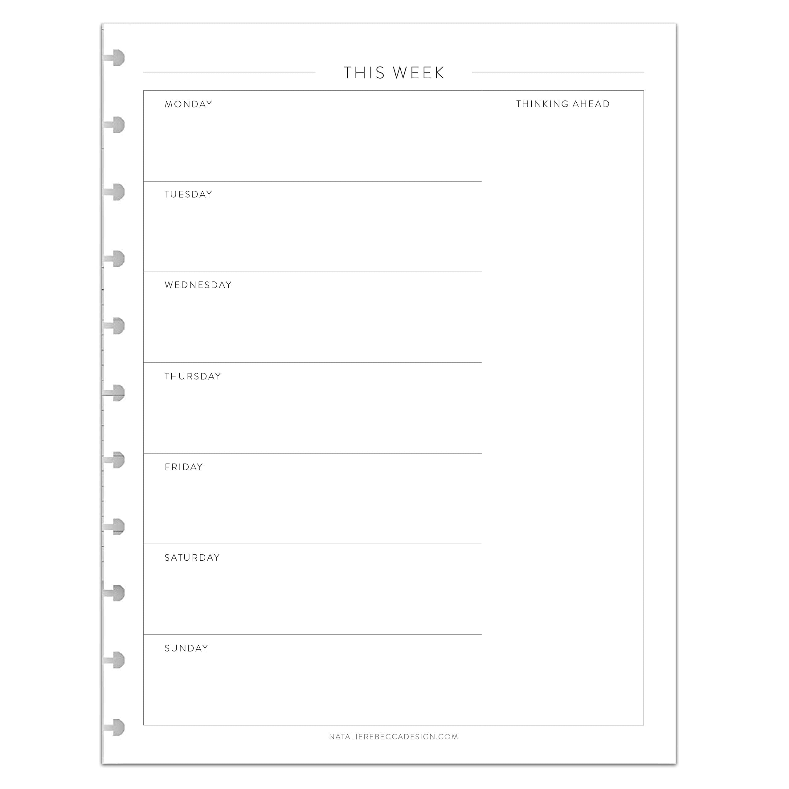 BetterNote This Week Refill Pages for Discbound Notebooks, Fits Big Happy Planner, Levenger Circa, Staples Arc, Talia (Classic- 6 months, 11-Disc, 8.5"x11")