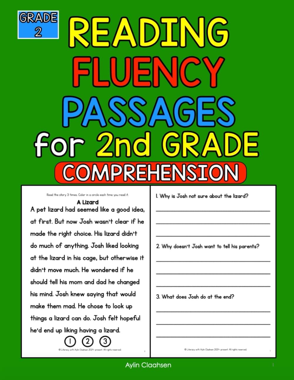 2nd Grade Fluency Passages with Comprehension Questions Workbook: Second Grade Reading Fluency Passages and Comprehension Questions for Grade 2, ... Passages for Ages 7-8 (K-5 Fluency Passages)