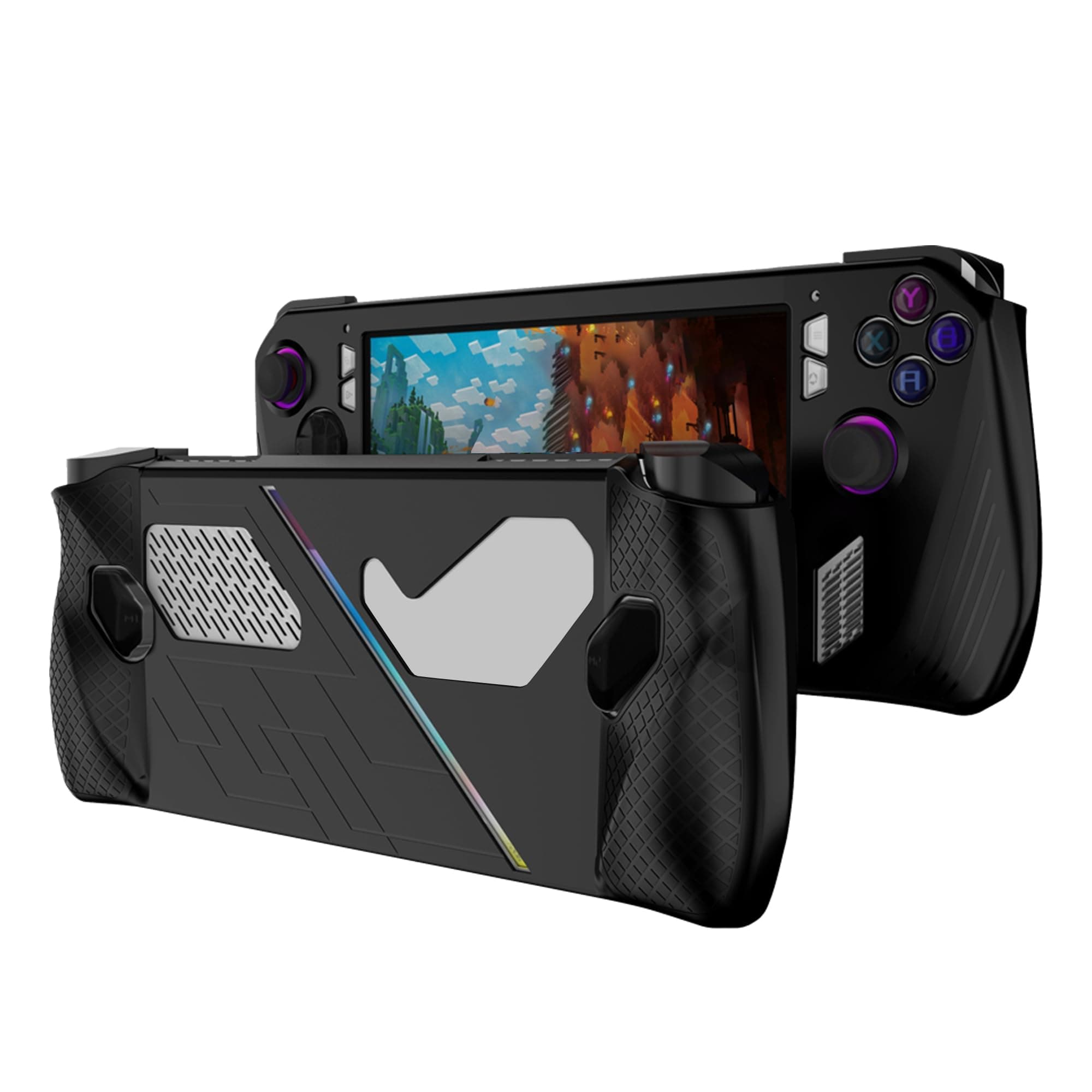 Protective Case for Rog Ally DOBEWINGDELOU Soft Silicone Cover Case for Rog Ally Gaming Handheld Full Protection Anti-Scratch Anti-Slip and Shock-Absorbing Protective Case Black