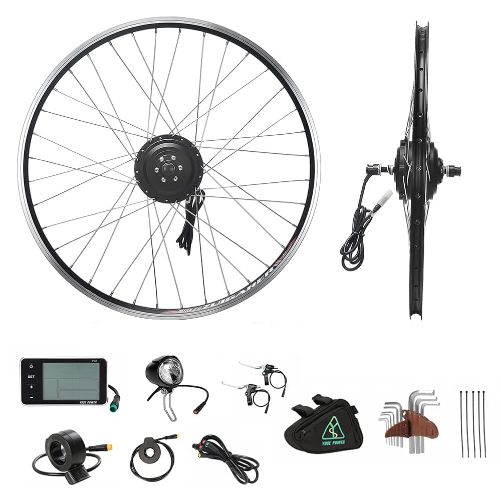 YOSE POWER 20'' / 24'' / 26'' / 27.5'' / 28'' ebike 36V250W conversion kit Front Wheel Brushless Motor with LCD Display Black for Electric Bicycle
