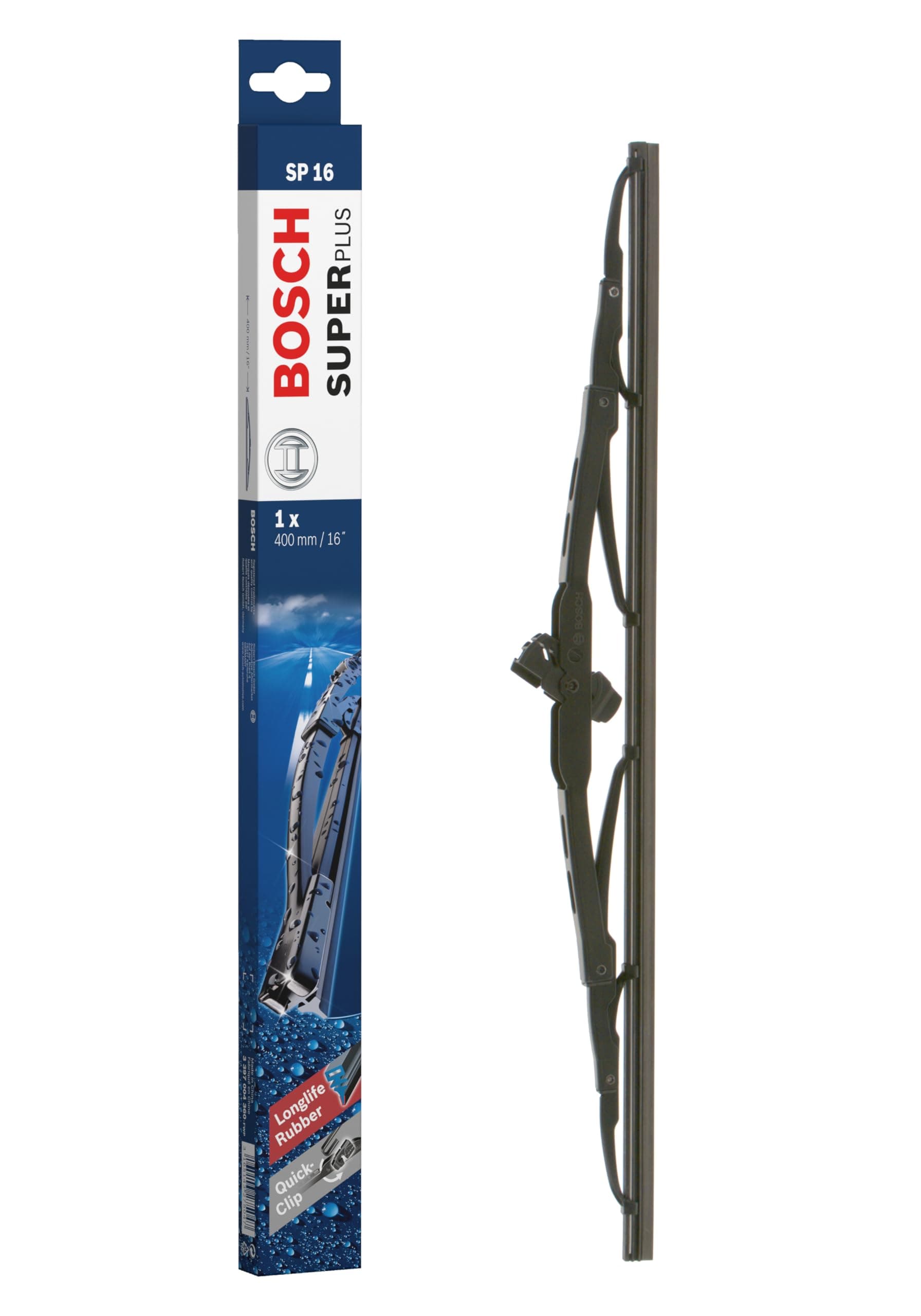Bosch Wiper Blade Super Plus SP16, Length: 400mm − Single Front Wiper Blades