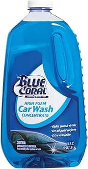 Blue Coral High Foam Car Wash Concentrate | Pack of 1 | 1890 ML | Ideal for All Car Finishes | Preserves Waxed Surfaces | Concentrated Formula for Enhanced Strength and Economy