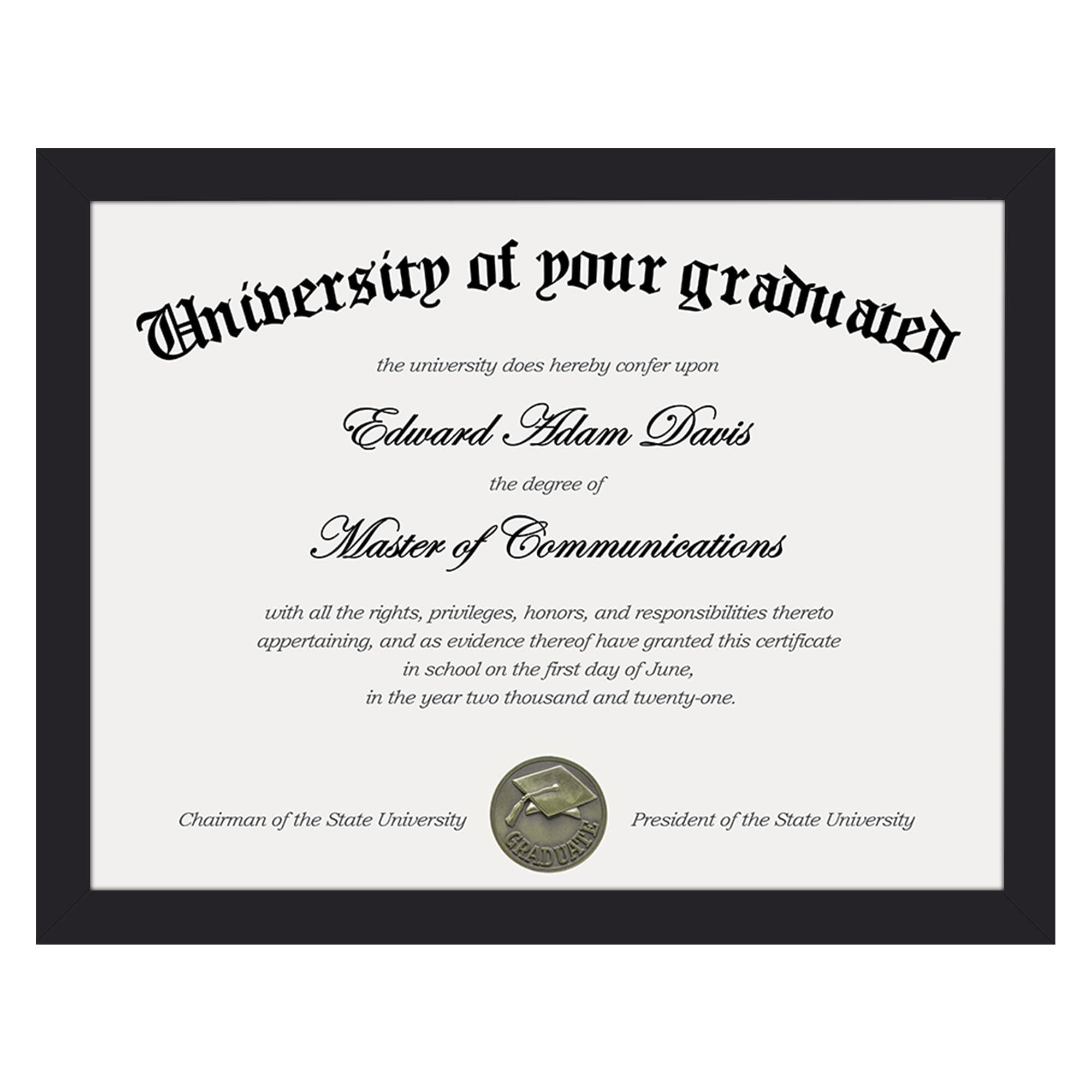 upsimples Certificate Frame with Clear Plexiglass, 8.5 by 11 Picture Diploma Document Degree Frames for Wall and Tabletop, Black, 1 Pack