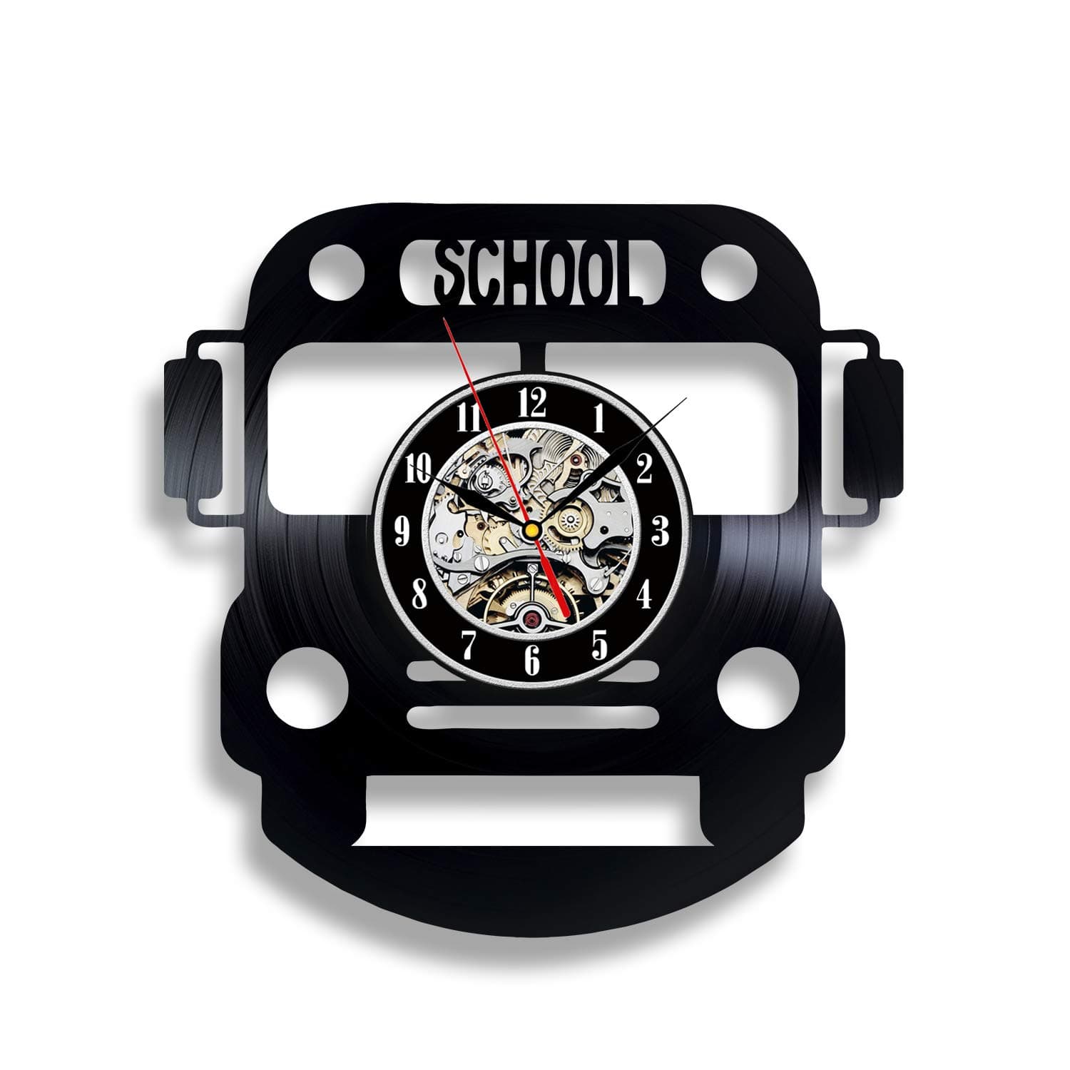 School Bus Drivers 12" Vinyl Record Wall Clock - Office Decor for Teachers Classroom