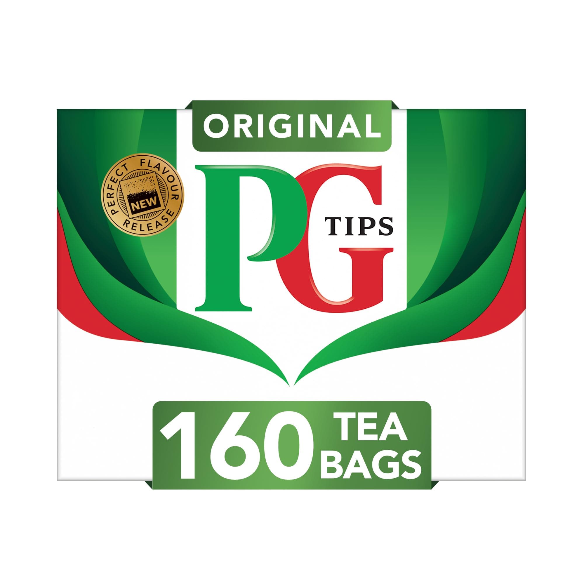PG Tips Original, Black Tea Bags Bulk, Refreshing, Flavourful & Full-Bodied, Perfect Flavour Release, 160 Plant Based Biodegradable Teabags