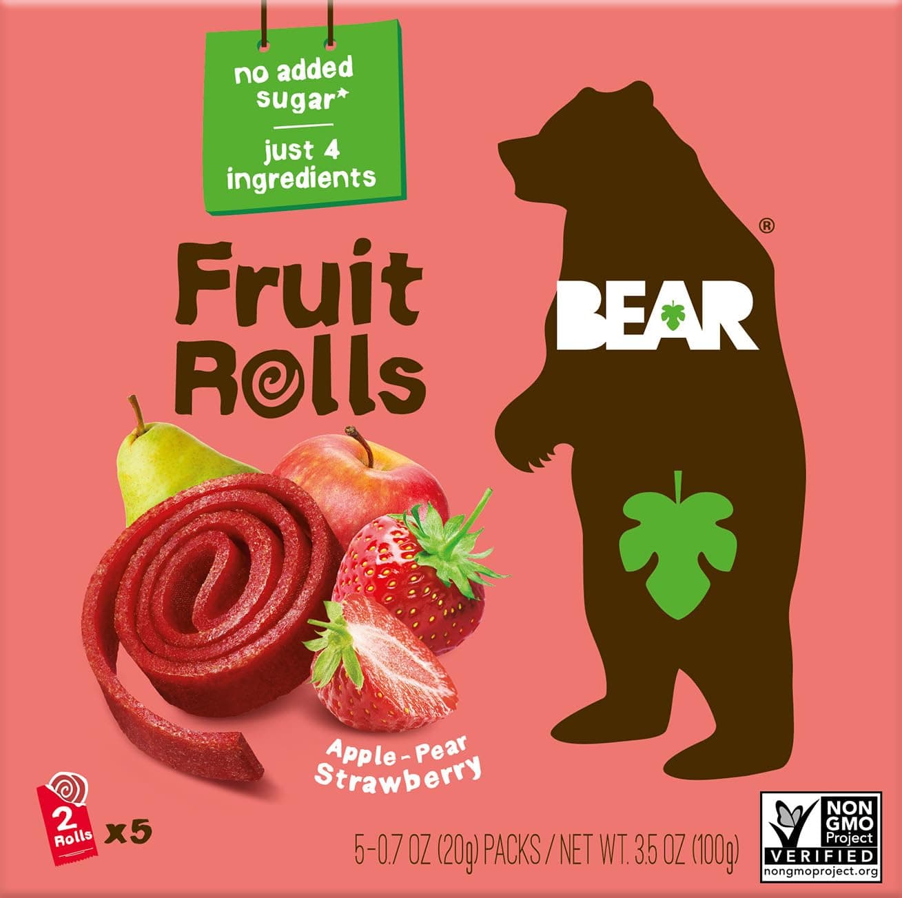 BEAR Strawberry Yo Yo's Fruit Rolls 5 Count, .7 OZ
