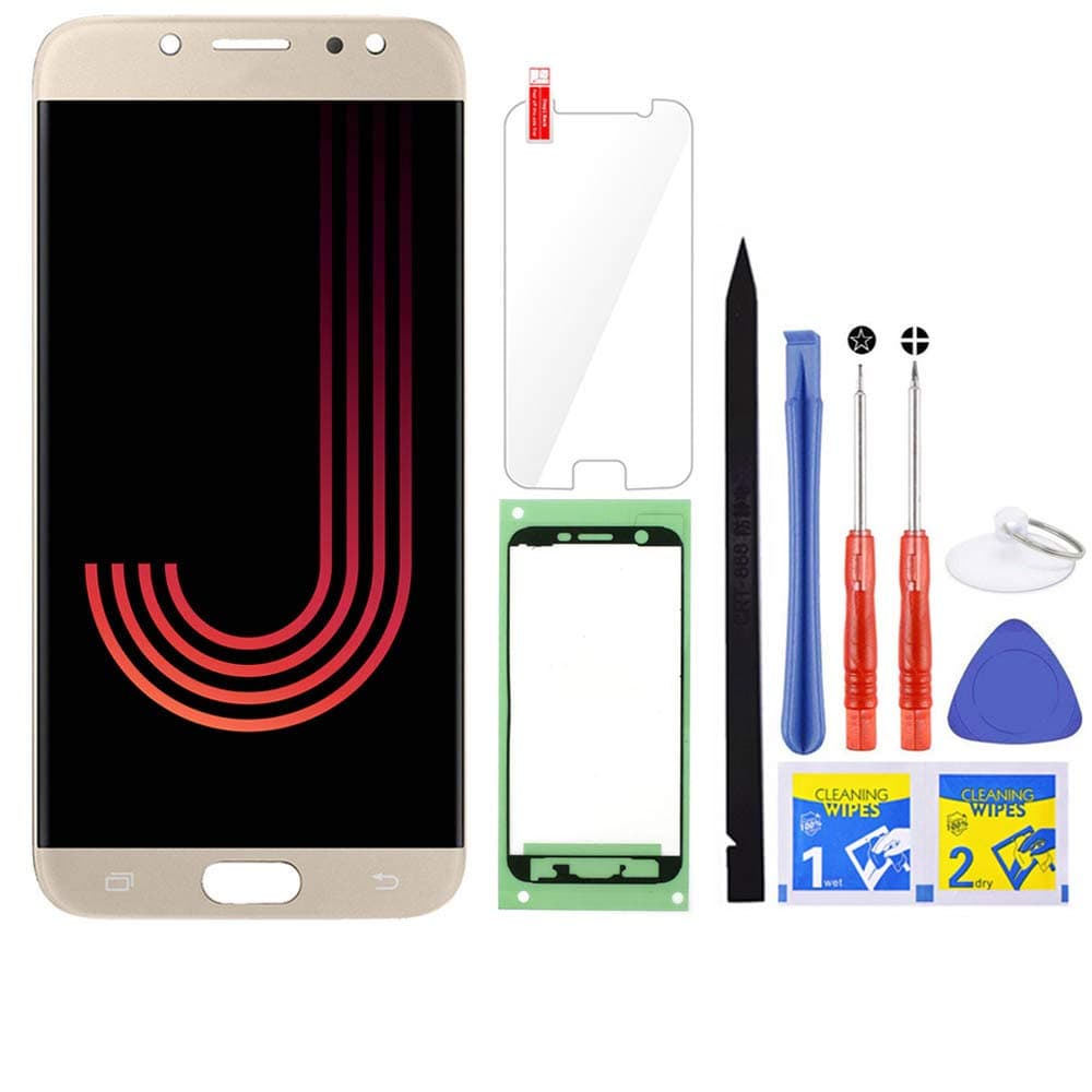 LCD Screen Replacement for Samsung Galaxy J7 Pro (Gold) with Touch Digitizer Display Assembly for J730 2017 J730G J730F SM-J730F/DS J730FM/DSM J730G/DS J730GM/DS