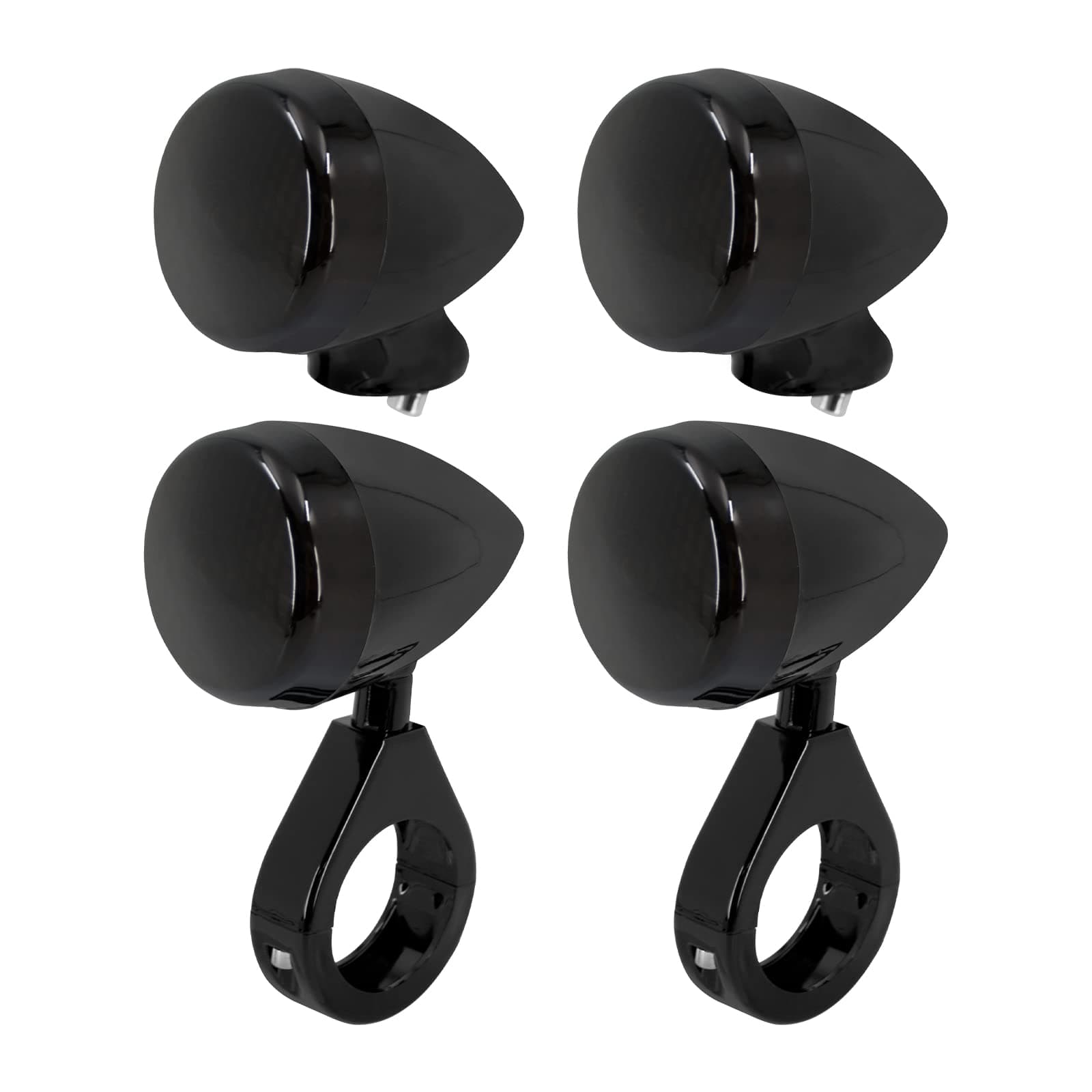 HDBUBALUS Front Rear LED Bullet Turn Signal Light 41mm Fork Clamp Indicator Blinker Fit for Harley Sportster Dyna Bobber All Black 4 Pcs