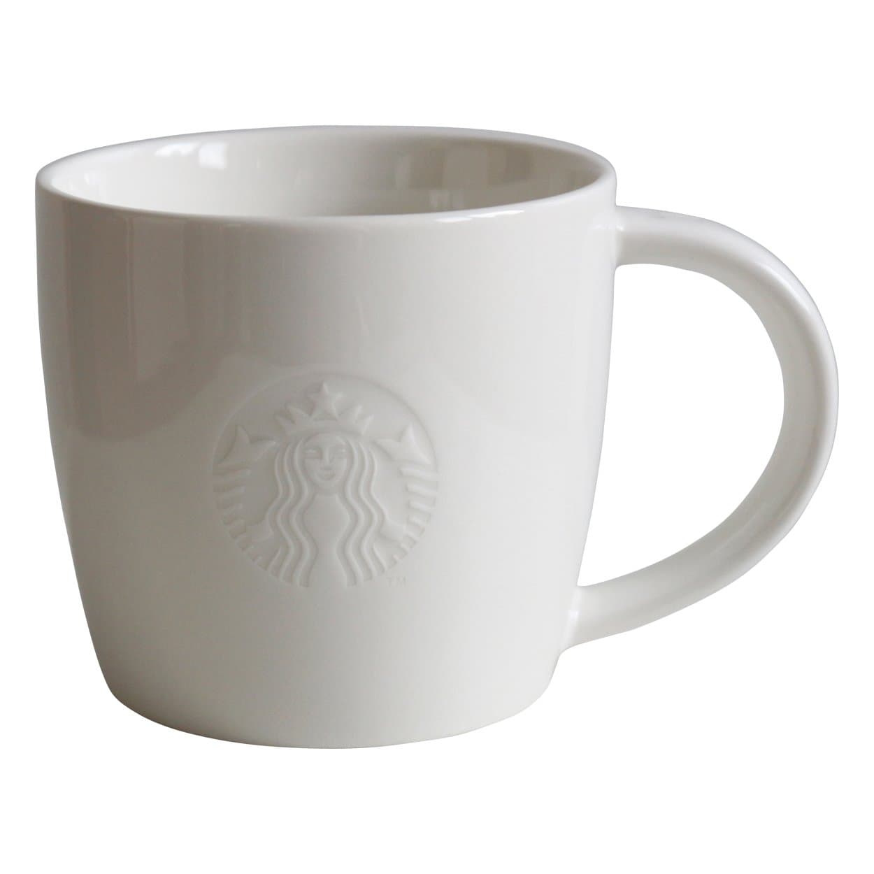white coffee cup, “For Here” series, 8 oz