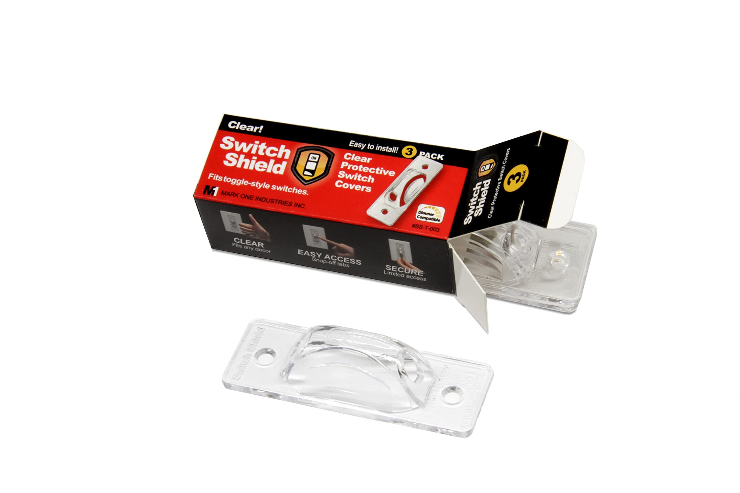 Clear Light Switch Guards, 3 - Pack | Toggle Style | Child Safety Cover | Light Switch Protection | Two Levels of Security | Home and Office