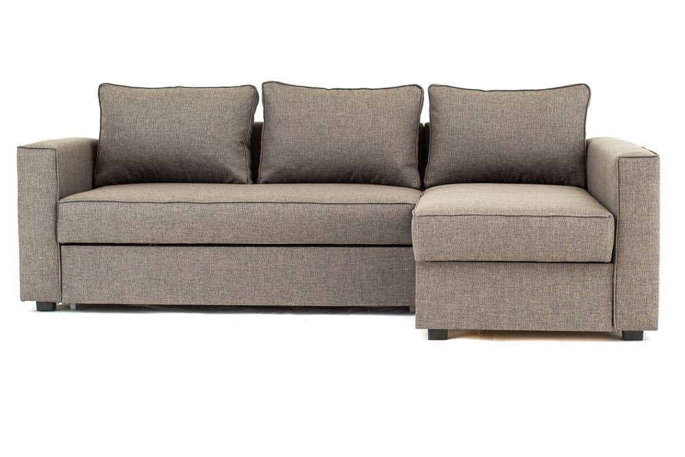 Abakus Direct Boston Corner Sofa Bed with Storage in Brown - Right Hand