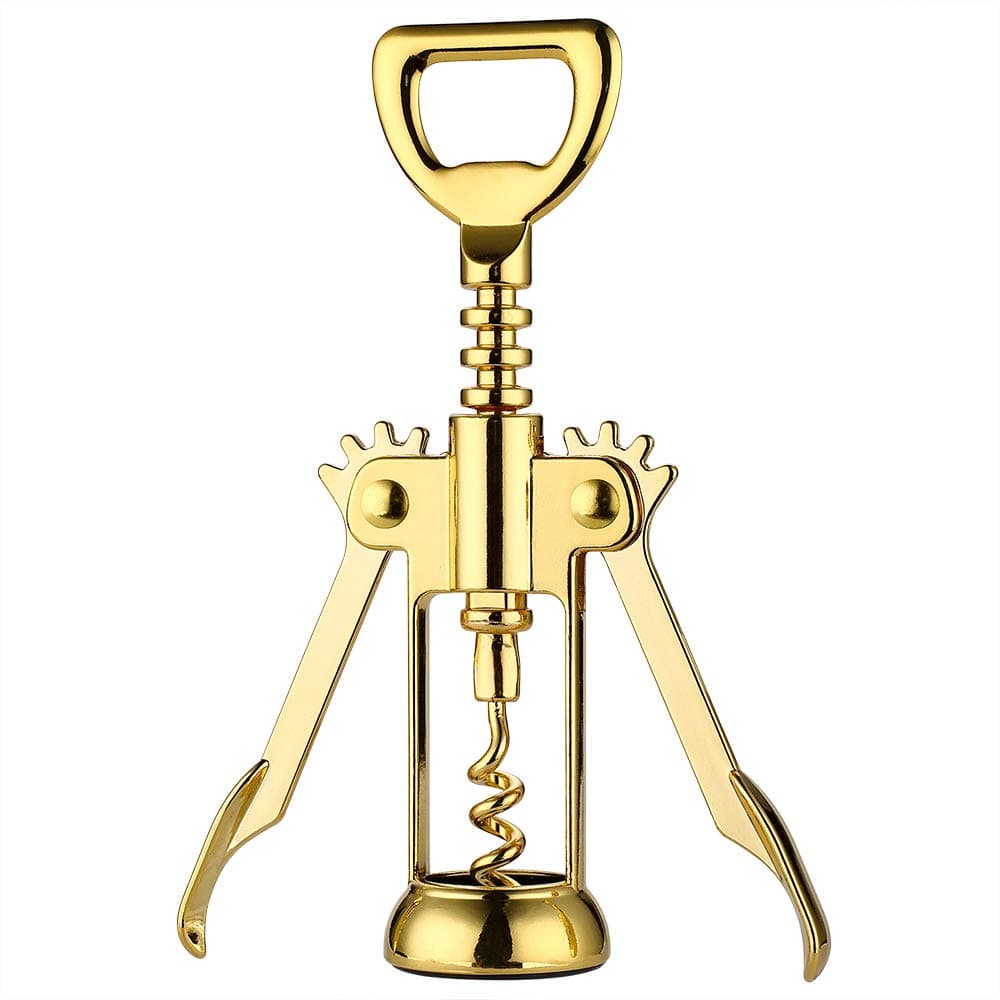 JXS Simple Wing Corkscrew Gold Wine Opener and Beer Opener, Multifunctional Wine Corkscrew Opener