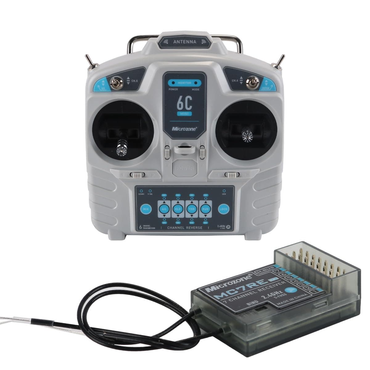 Rc Transmitter and Receiver Rc controller and Receiver Kit 2.4GHz 6CH for FPV RC Racing Quadcopter Car Boat Helicopter -Mode Left Hand