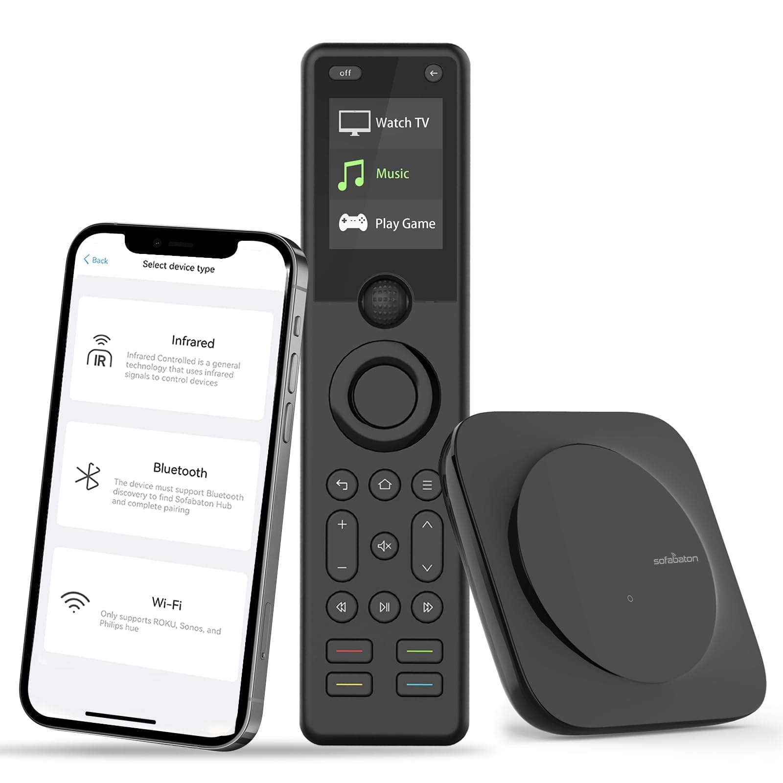 X1S Universal Remote Control with Hub, Universal Remote Control with One-Touch Activities, Custom SofaBaton App, Compatible with 60+ Devices, Works with