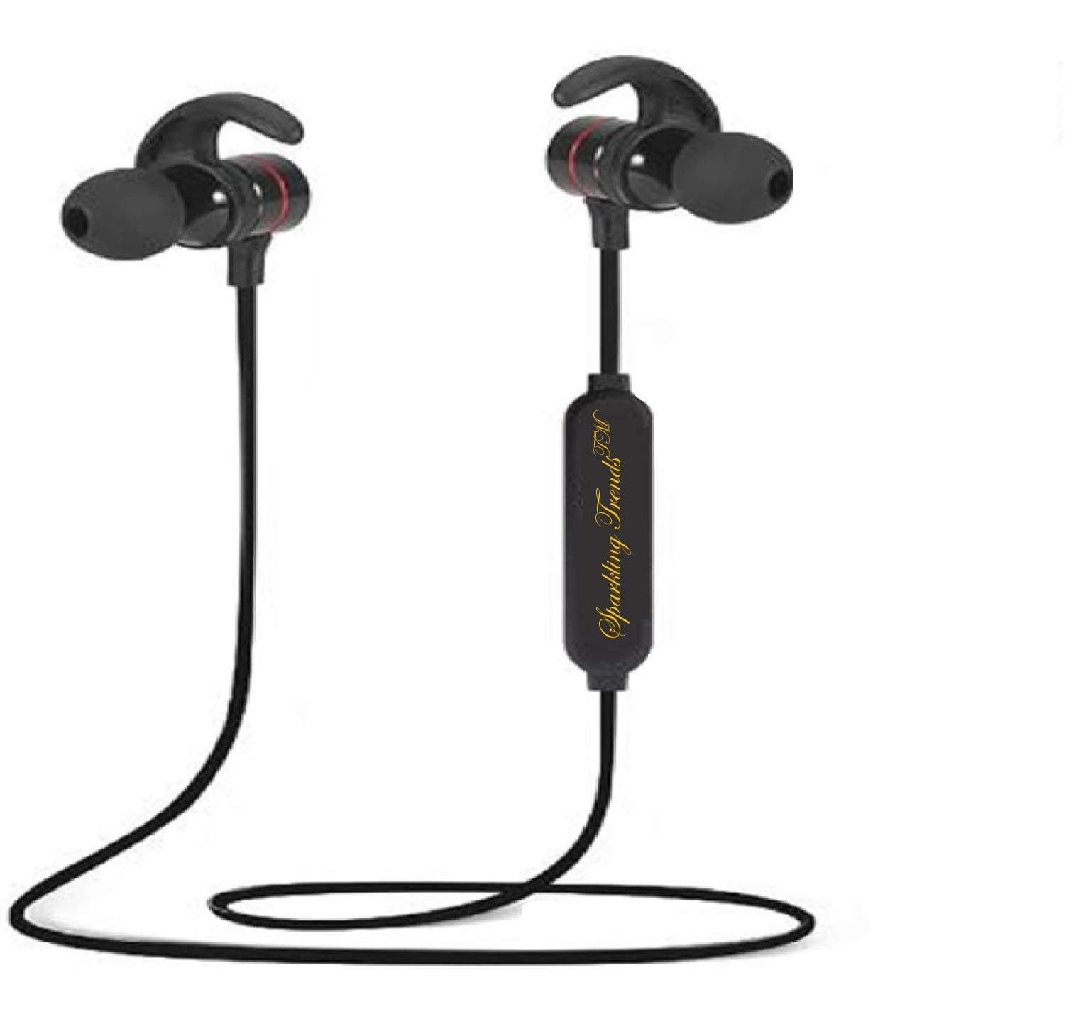 SPARKLING TRENDS® BASS Buzz Music Edition [Solid Digital Bass] Bluetooth Earphone with Mic & Smart Magnetic On/Off (Pack of 1, Black)