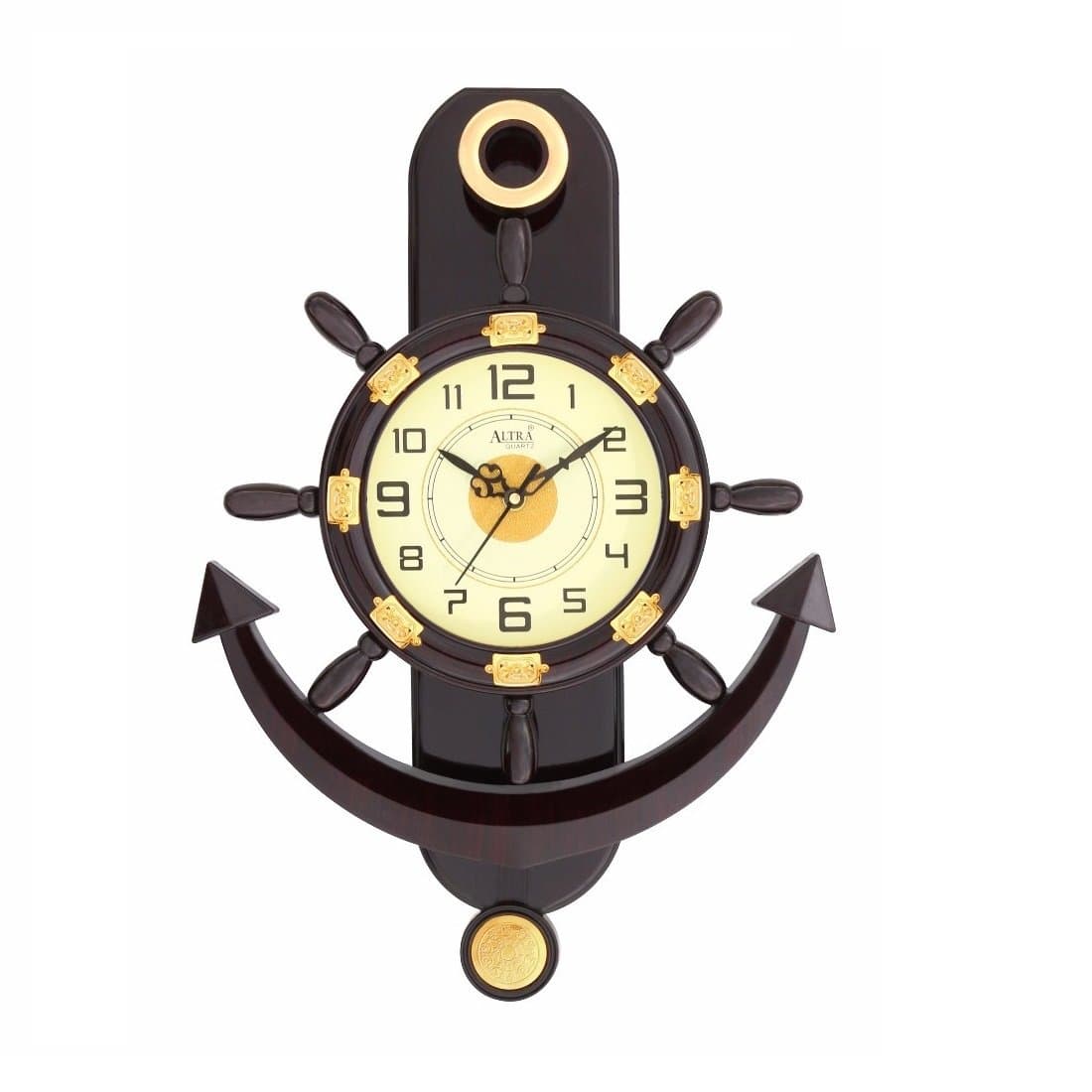 Sotam Abstract Plastic Anchor Pendulum Wall Clock (White)