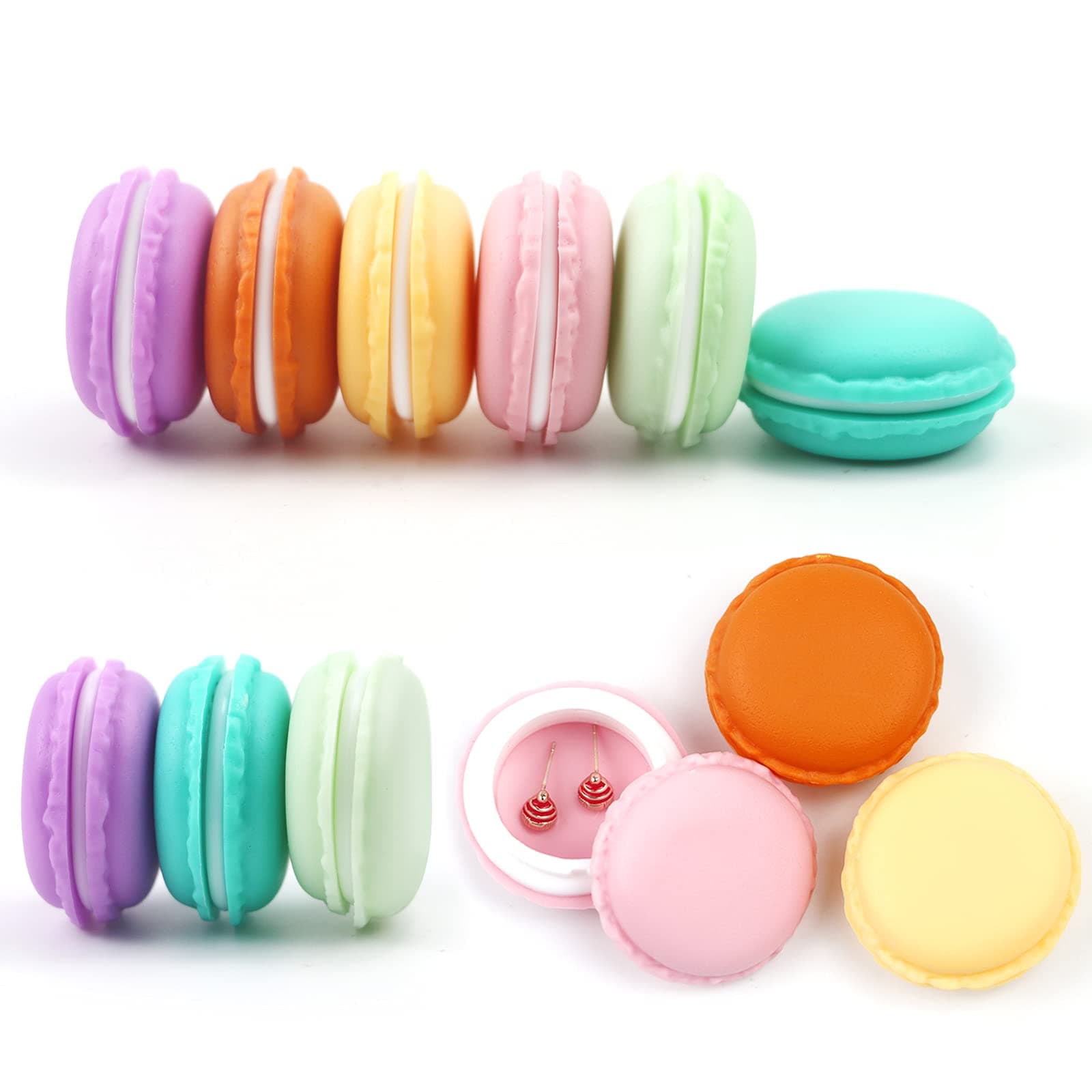 LazyMe Cute Macaron Mini Pill Box, 12 Pack, Portable, Plastic, Rectangular, 1.97x3.94x3.94 inches, 0.1 pounds, Travel, Daily Medication Management