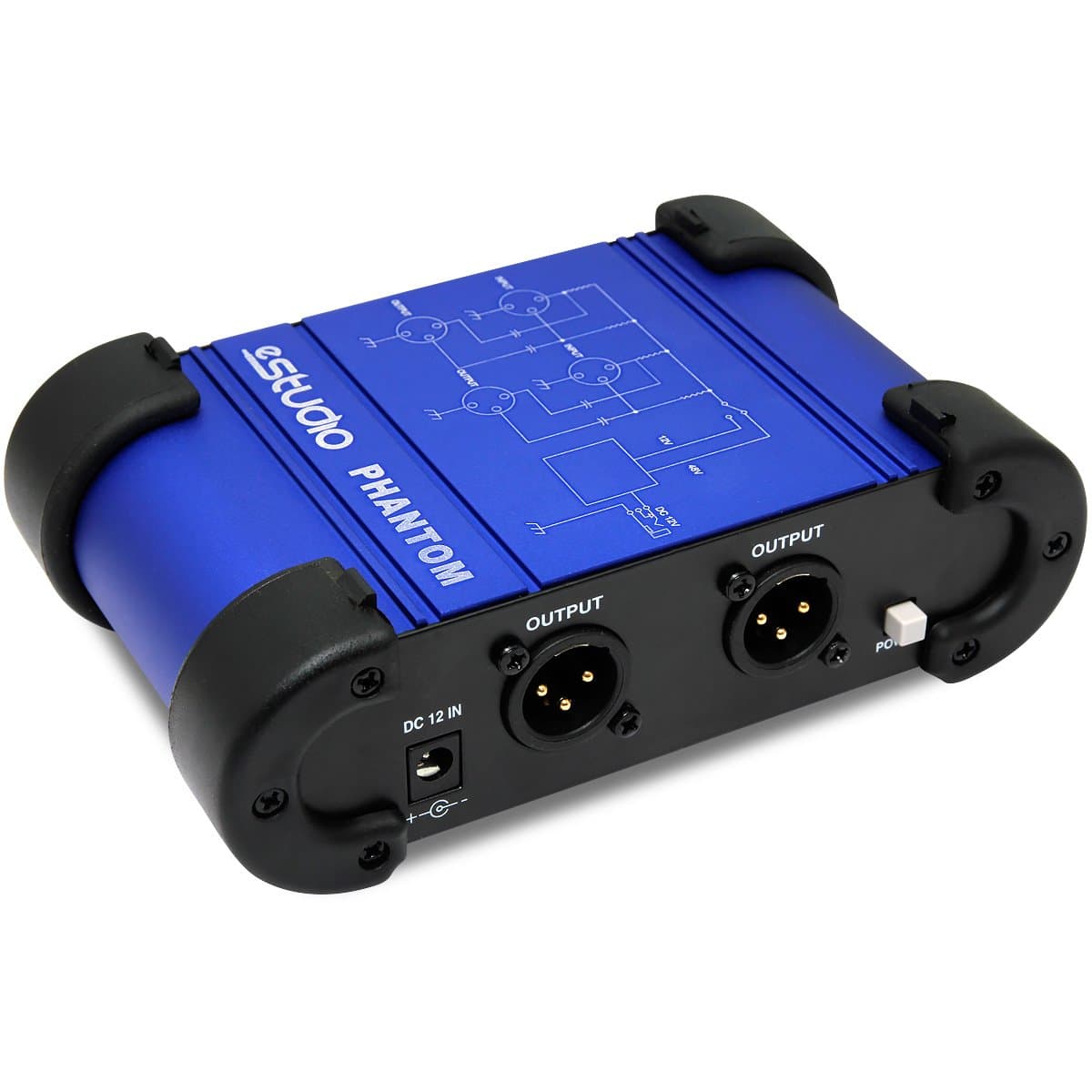 eStudio PHANTOM-2 Dual Channel Phantom Power Supply - Blue