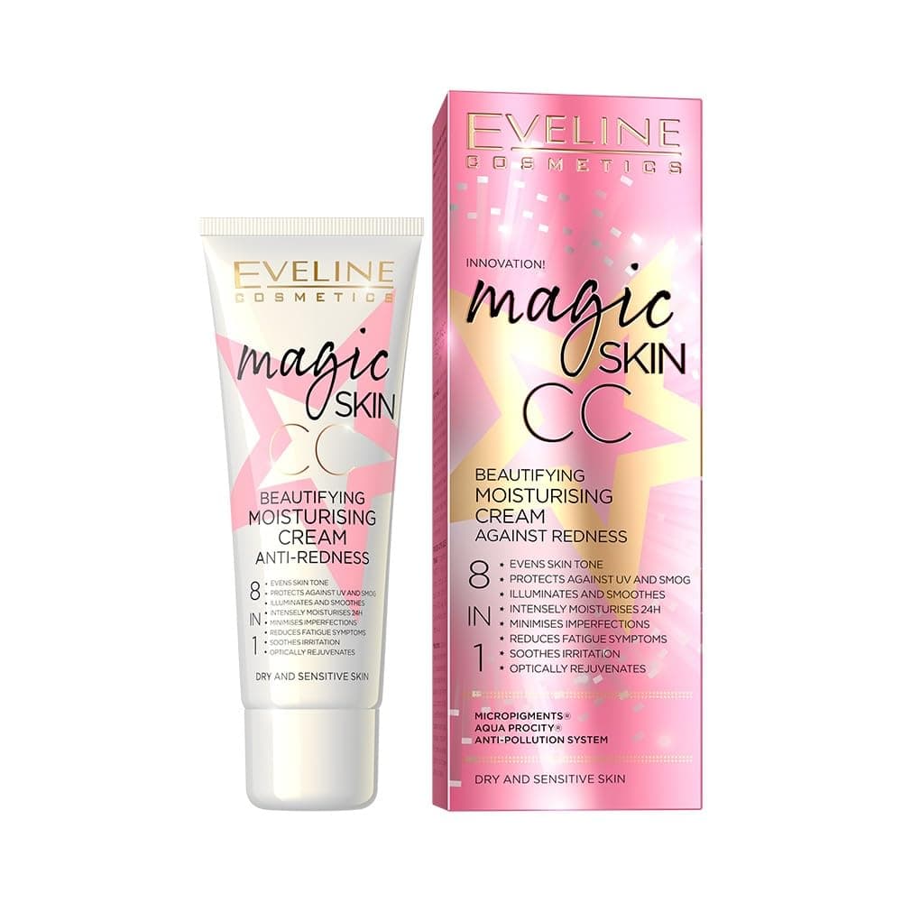Magic Skin CC Beautifying 8-in-1 Moisturizing Cream for Redness with Hyaluronic Acid, 24k Gold, and Vitamin E - 50ml