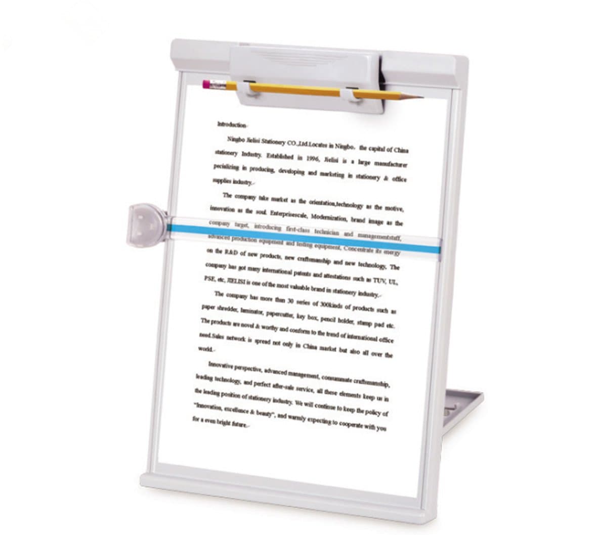 Document Copyholders Workstation with Line Guide Adjustable Copy Holder Stand for Desk - Grey