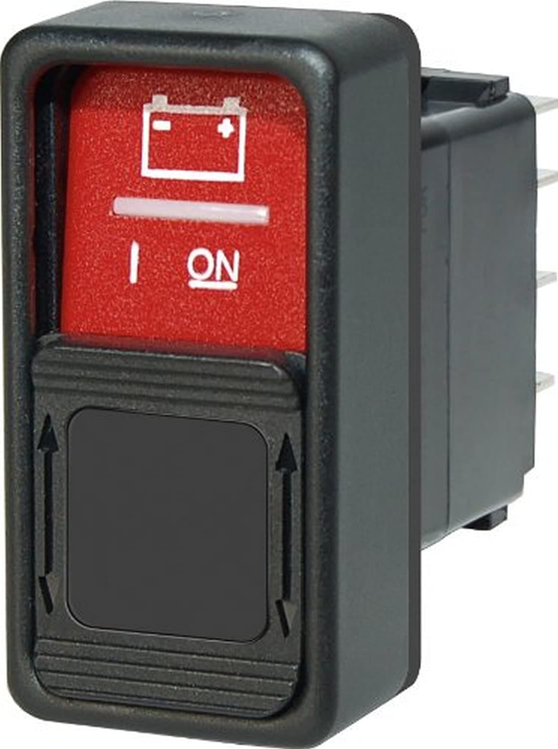 Blue Sea Systems 2145 SPDT Remote Control ON-OFF-ON Contura Switch for ML Relays, BLACK,RED