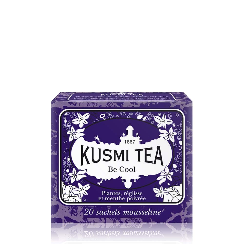 Kusmi Tea - Double Cool - Natural Herbal Tea Blend Including Herbs, Peppermint, Liquorice & Apple - All Natural, Premium Loose-Leaf Herbal Tea in 20 Eco-Friendly Muslin Tea Bags (20 Servings)