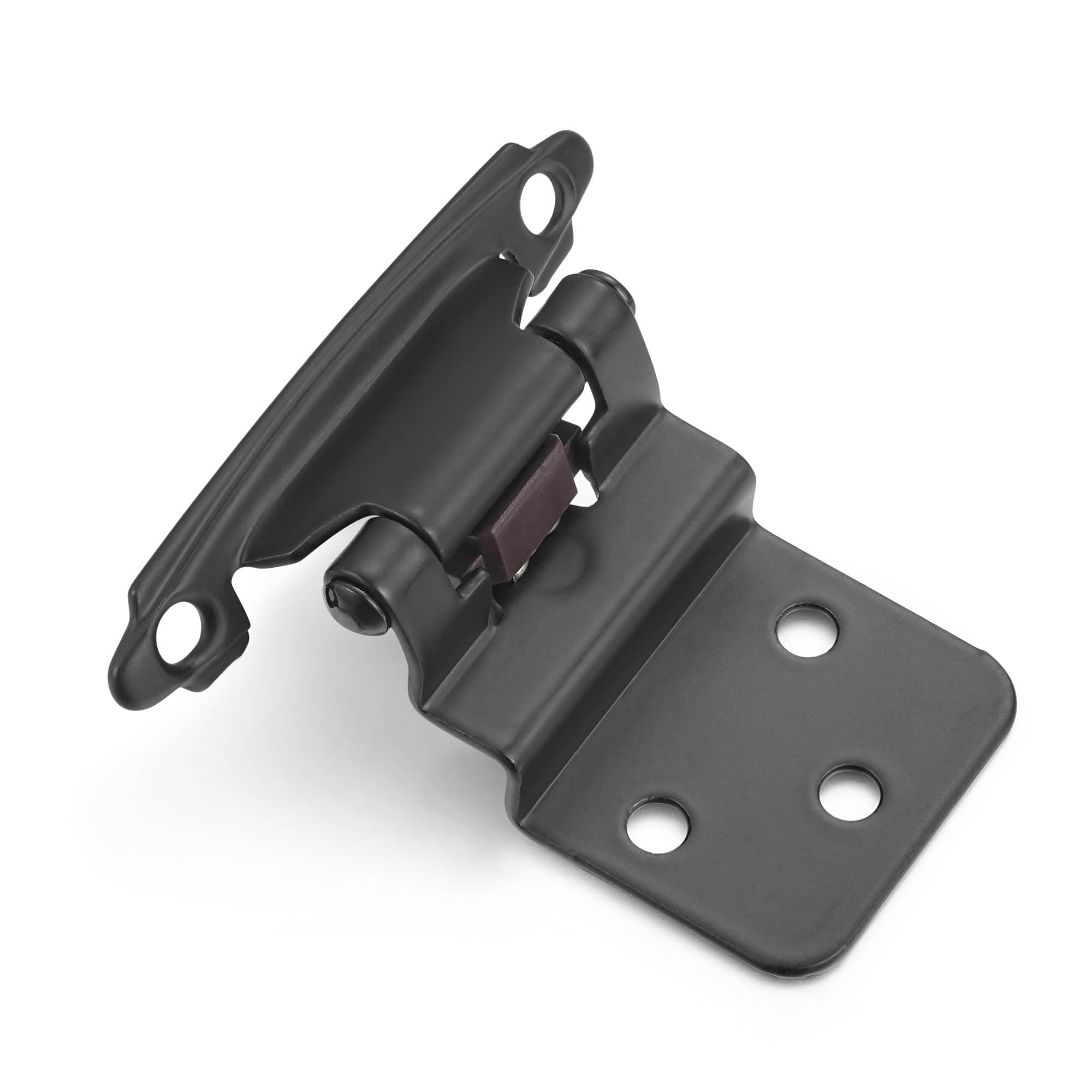 10 Pack (5 Pair) 3/8" Inset Matte Black Self Closing Cabinet Hinges for Offset Kitchen Cabinet Door, Face Frame Semi Concealed Kitchen Cabinet Hinges