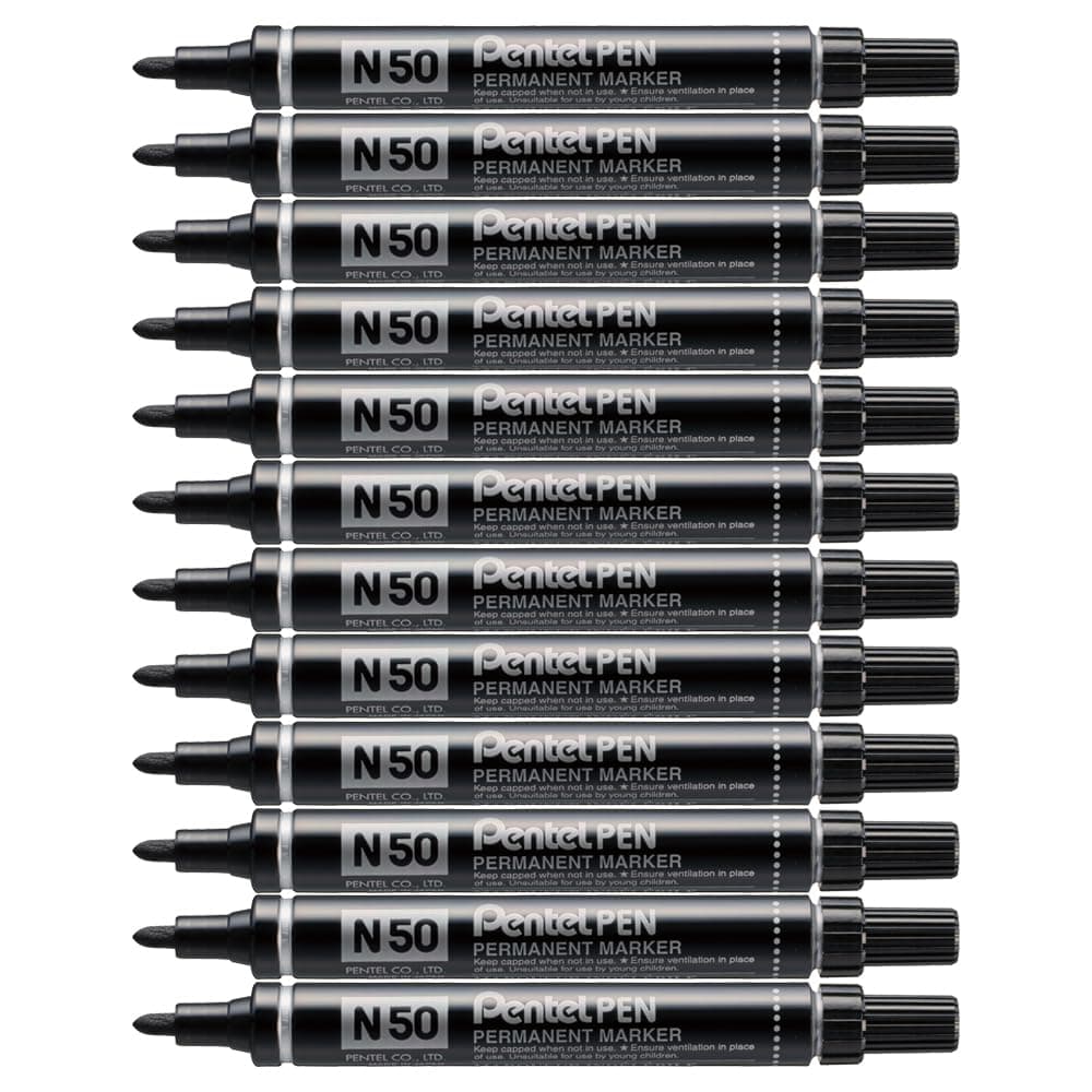 N50 Permanent Marker Bullet Tip 2.2mm Line, Black ink (Pack of 12)