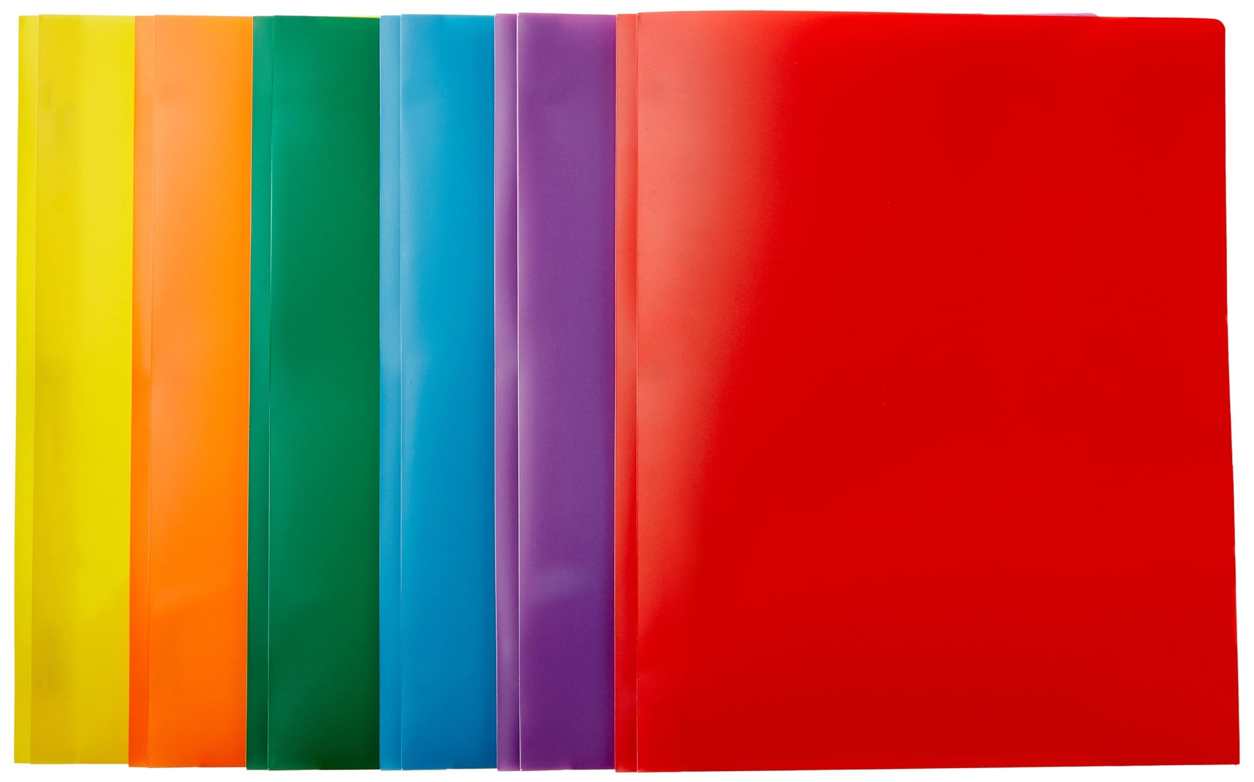 Amazon Basics AmazonBasics Heavy Duty Plastic Folders with 2 Pockets for Letter Size Paper, Pack of 6