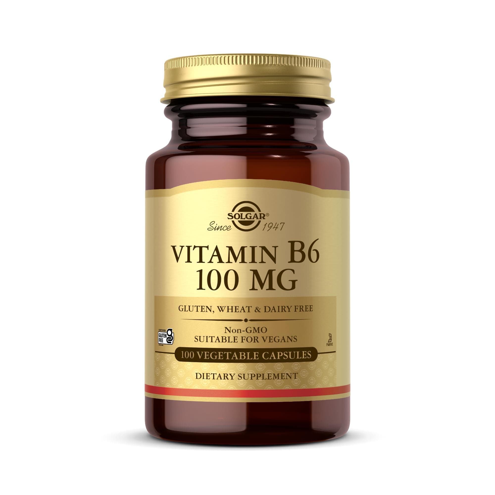 Solgar, Vitamin B6 100 Mg Vegetable Capsules, Count