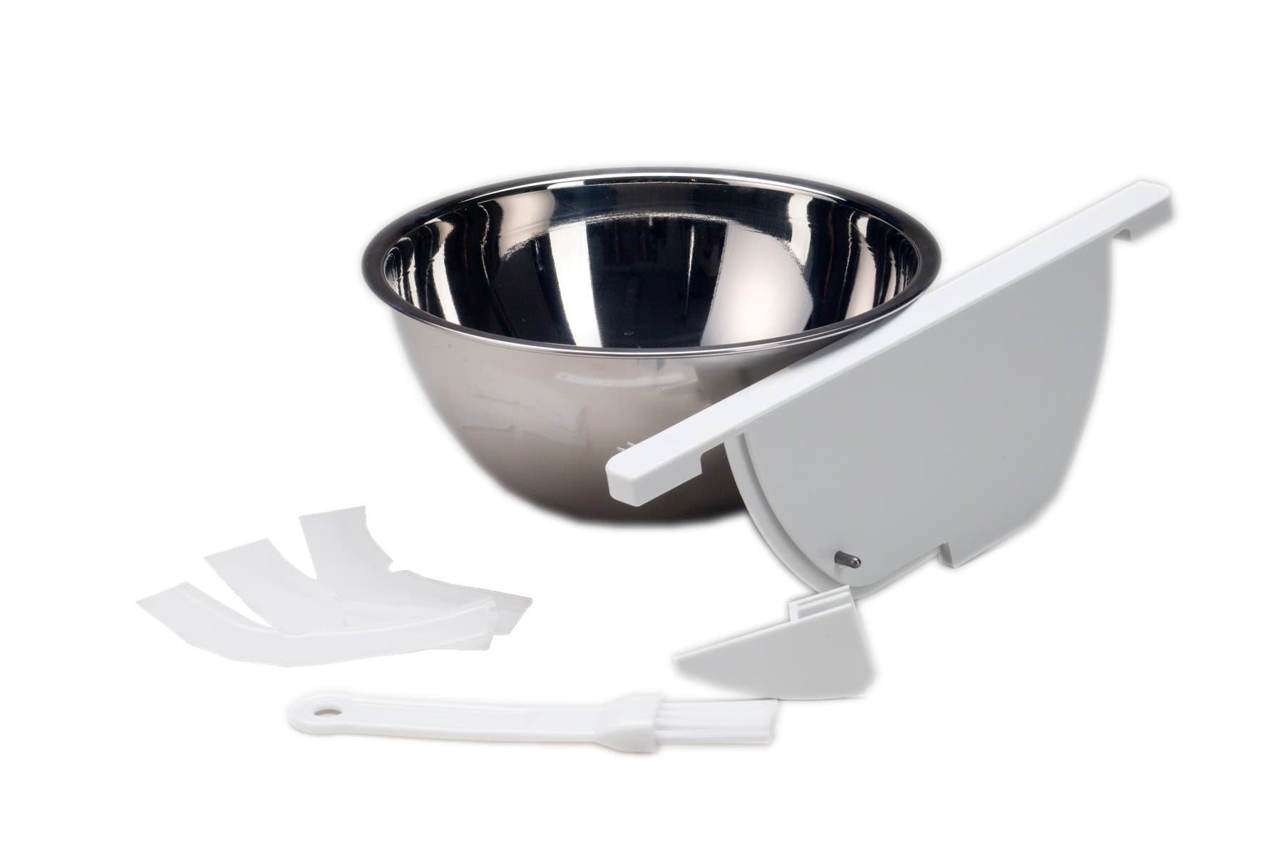 Machine Accessory Kit for ChocoVision Mini Rev or Rev 2B Chocolate Tempering Machine (contains Bowl, Baffle with Clip, 3 Scrapers and Baffle Brush)