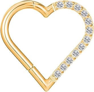 Gold Nose Rings Hoops 316L Surgical Steel Flower Nose Ring Silver Septum Rings 16g Clicker Daith Hinged Piercing Jewelry Gifts 1.2 * 8mm