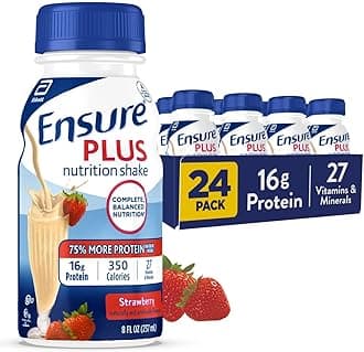 Plus Nutrition Shake with 16 Grams of Protein, Meal Replacement Shakes, Strawberry, 8 Fl Oz (Pack of 24)