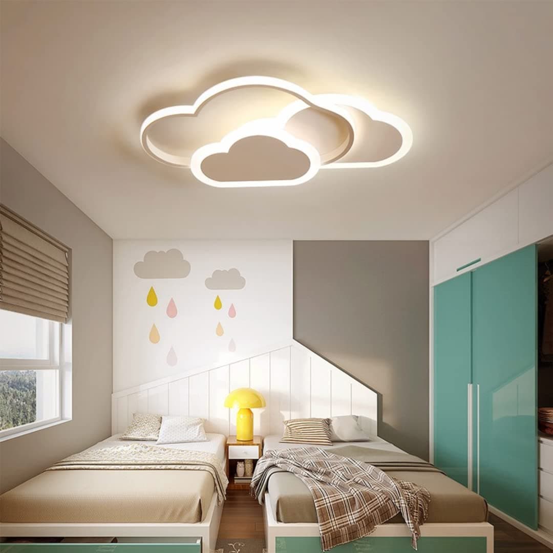 3D Ceiling Light Led Creative Stereoscopic Clouds Ceiling Lamp Lighting for Boys Girls Bedroom Kindergarten, Warm White Light, 32W [Energy Class F]