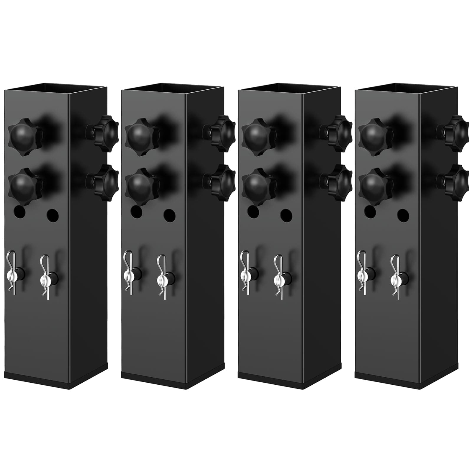 2025 Up Grade 4 Pack Carbon Steel Dorm Bed Riser 2.4" Diameter Metal Bed Riser for Square Wooden Bed Frame, Table Adjustable to 3.2", 5.1" Height (for Bed Leg 2.3-3.1")