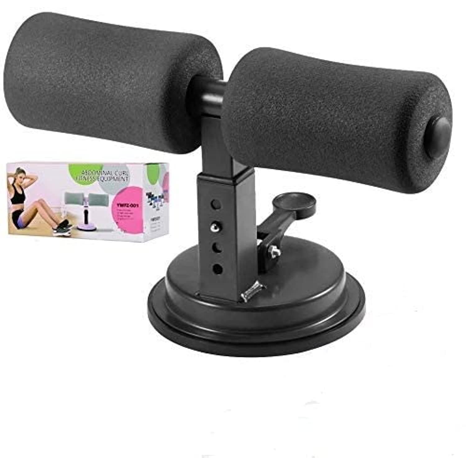 Sit up Assistant Abs Workout Equipment with Foam Handle and Rubber Exercise Machine Portable Self-Suction, Sit Up Bar, Crunches Equipment, Fitness Equipments (Black)