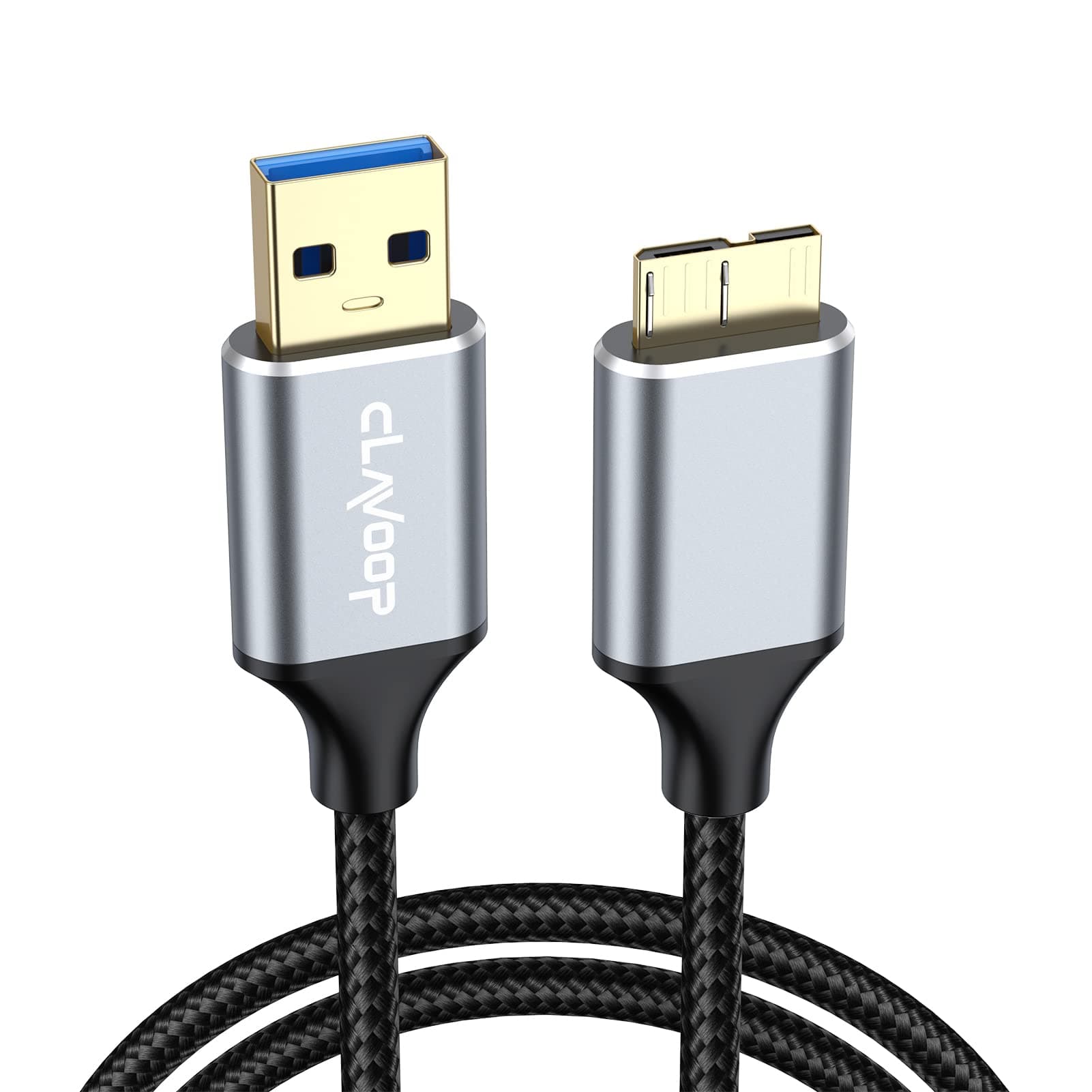CLAVOOP External Hard Drive Cable 3ft 5Gbps Data Transfer, USB 3.0 A to Micro B Cord Replacement for Seagate Toshiba WD Western Digital Hard Drive Xbox Game Drive Brother Scanner