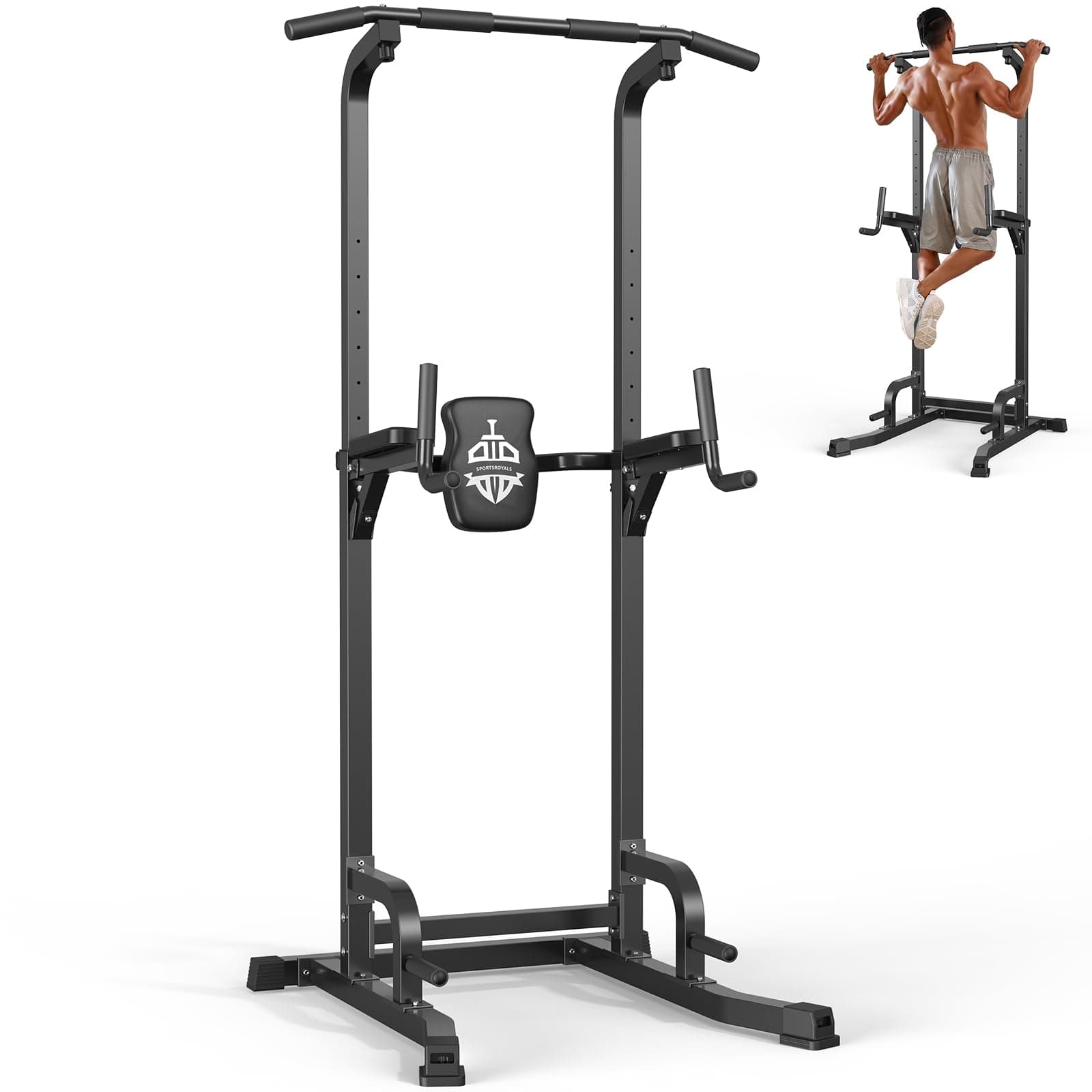 Power Tower Pull Up Bar Station, 450LBS Stable Pull Up Dip Station for Home Gym Strength Training Equipment