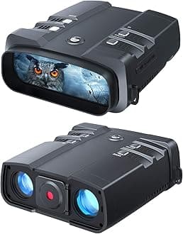 Night Vision Goggles, 1080P Night Vision Binoculars, Built-in Powerful Focusable IR, Super Large Display, Long Viewing Range, Free 64GB Card to Save Photos and Videos (Black)